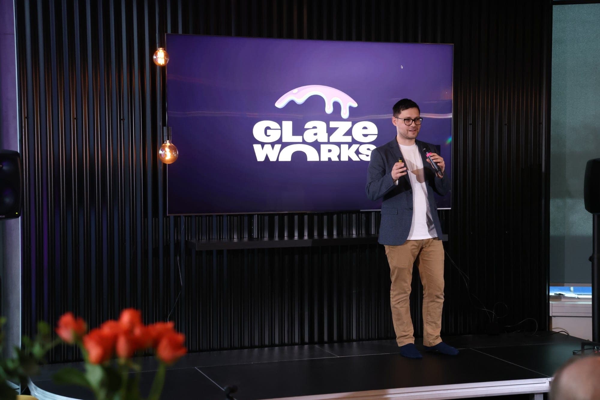 A talk on stage in the Office